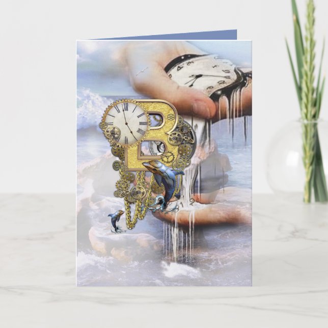 Steampunk birthday letter B Card (Front)