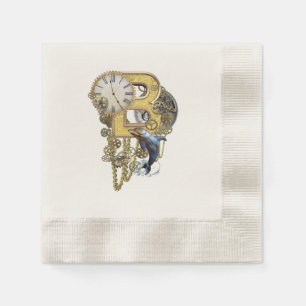 Steampunk Birthday letter B Napkin