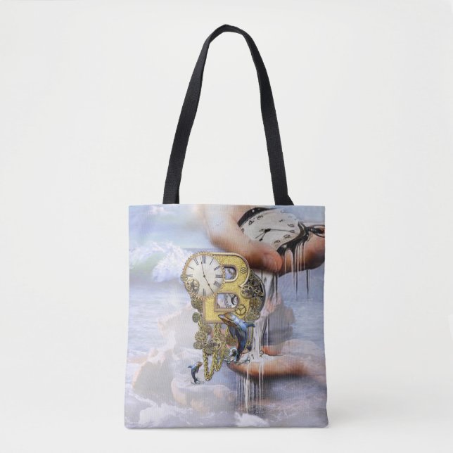 Steampunk birthday letter B Tote Bag (Front)