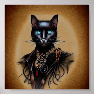 Steampunk black panther poster
