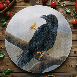 Steampunk Black Raven Cutting Board
