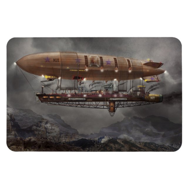 Steampunk - Blimp - Airship Maximus Magnet (Horizontal)