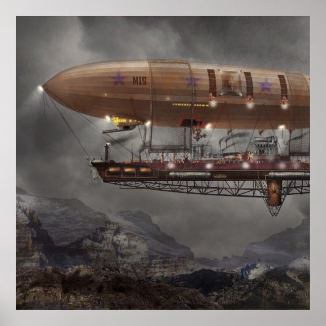 Steampunk - Blimp - Airship Maximus Poster (Front)