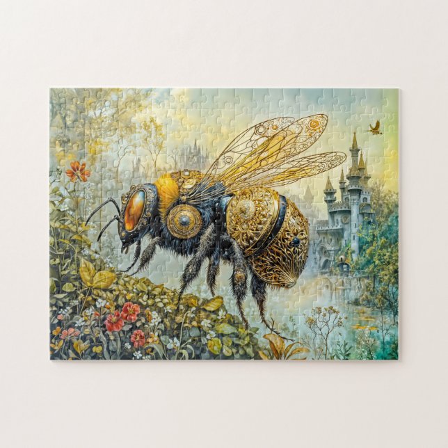 Steampunk blossom bee jigsaw puzzle (Horizontal)