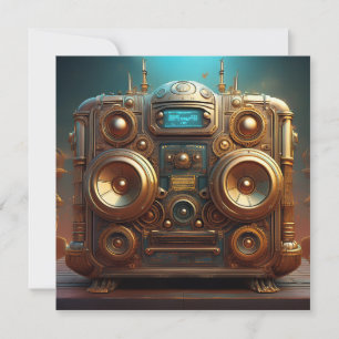 Steampunk Boom Box Radio Invitation