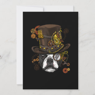 Steampunk Boston Terrier Dog Shirt Steampunk Lover Announcement