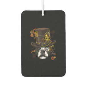 Steampunk Boston Terrier Dog Shirt Steampunk Lover Car Air Freshener