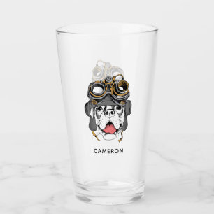 Steampunk Boxer Add Your Name Glass