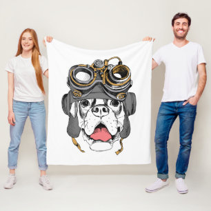 Steampunk Boxer Fleece Blanket