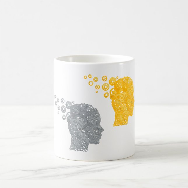 Steampunk Brain Power Cogwheel Heads Coffee Mug (Creator Uploaded)