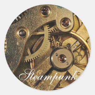 Steampunk: Brass Hearted. Watch Mechanism Classic Round Sticker