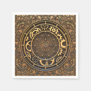 Steampunk Bronze Gears Filigree Napkin