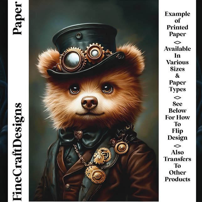 Steampunk Brown Bear Portrait CL2 Scrapbook Paper (Creator Uploaded)