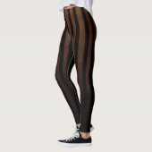 Steampunk Brown Black Stripes Leggings (Left)