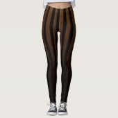 Steampunk Brown Black Stripes Leggings (Front)