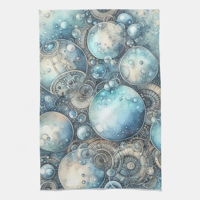Steampunk Bubbles Kitchen Towel (Vertical)