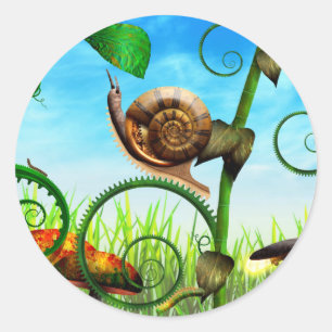 Steampunk - Bugs - Evolution take time Classic Round Sticker