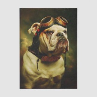 Steampunk Bulldog Aviator Portrait FC4R Decoupage Tissue Paper