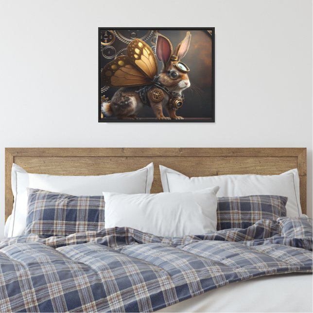 Steampunk  Bunny Canvas Print (Insitu(Bedroom))