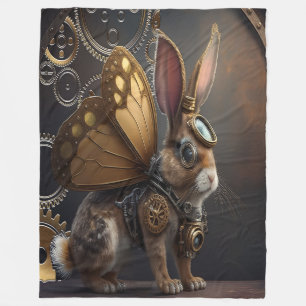 Steampunk Bunny Fleece Blanket