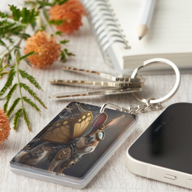 Steampunk Bunny Key Ring (Front Right)