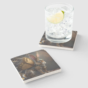 Steampunk Bunny Stone Coaster