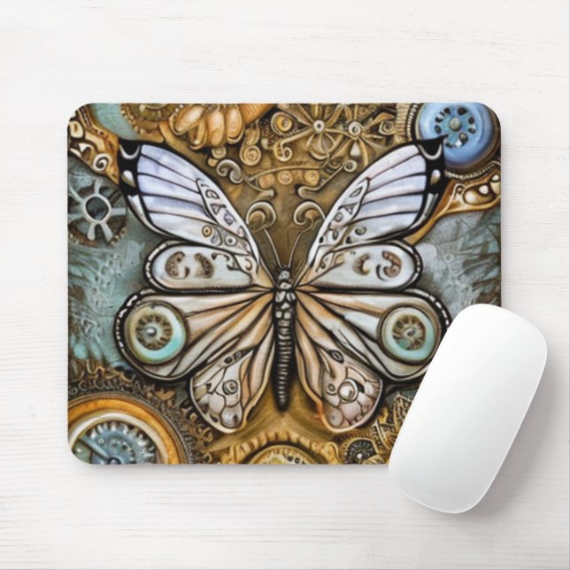 Steampunk Butterfly Mouse Mat (With Mouse)