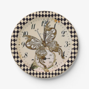 Steampunk Butterfly  Paper Plate