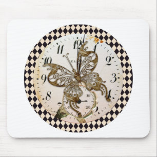 Steampunk Butterfly Round Mouse Mat