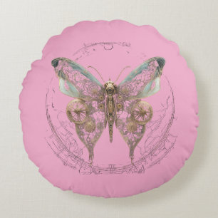 Steampunk Butterfly Shirt Round Cushion