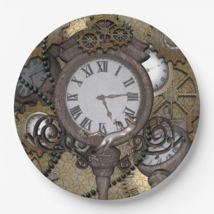 Steampunk  can you sea the funny gecko paper plate
