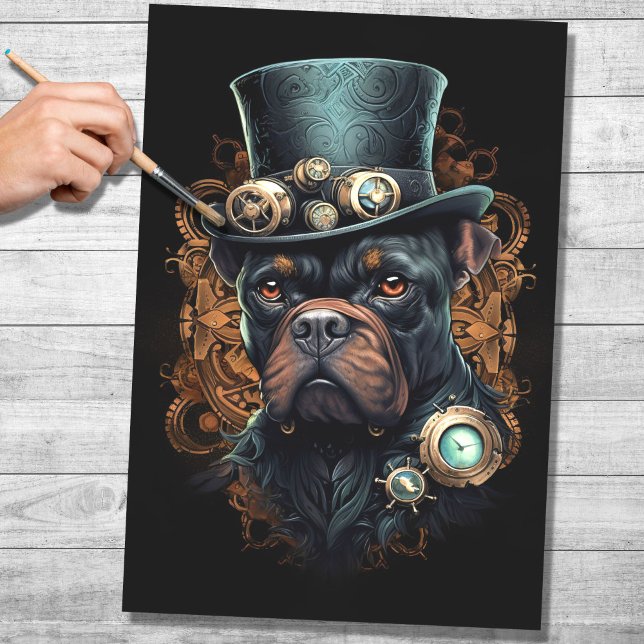 Steampunk Cane Corso 1 Decoupage Paper (Creator Uploaded)