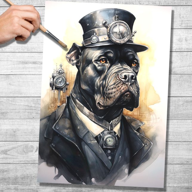 Steampunk Cane Corso 6 Decoupage Paper (Creator Uploaded)
