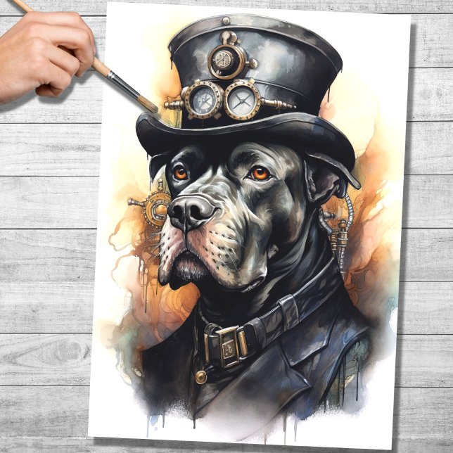 Steampunk Cane Corso 7 Decoupage Paper (Creator Uploaded)
