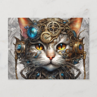 Steampunk Cat 1 Postcard