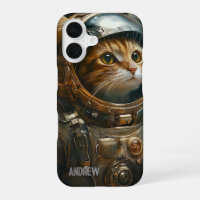 Steampunk cat astronaut personalised