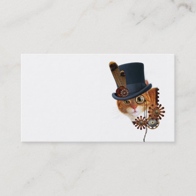 Steampunk Cat Business Card (Front)
