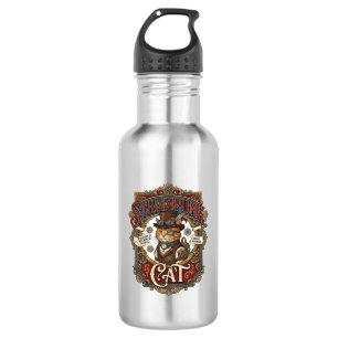Steampunk Cat Cat Steampunk Vintage 532 Ml Water Bottle