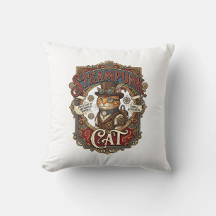 Steampunk Cat Cat Steampunk Vintage Cushion