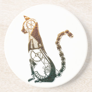 Steampunk cat coaster