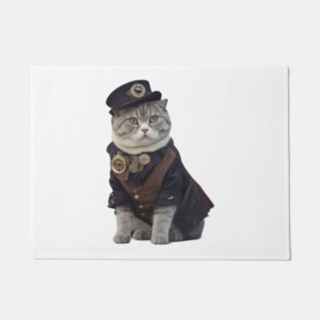 Steampunk cat   doormat (Front)