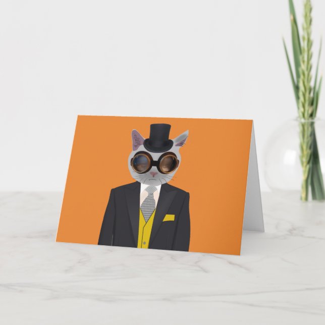 STEAMPUNK CAT GREETING CARDS (Front)