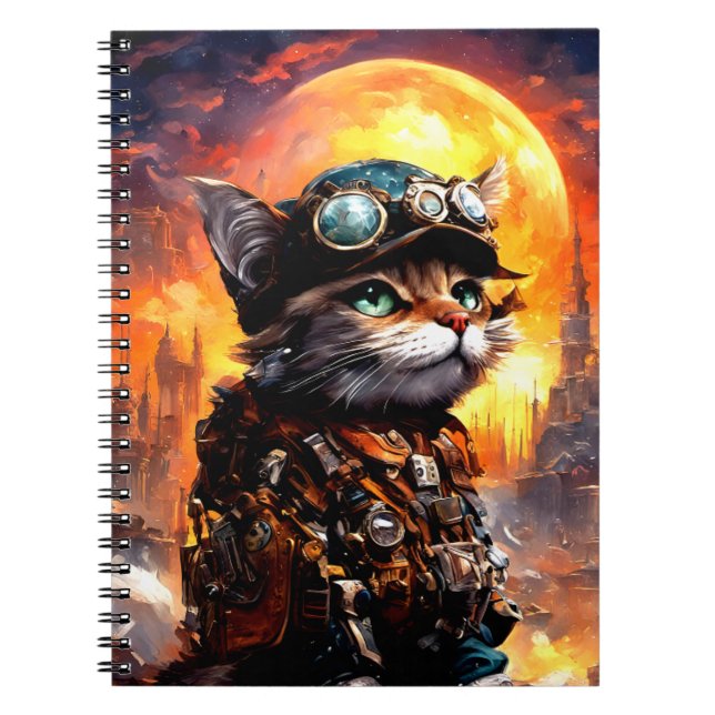 Steampunk Cat II Notebook (Front)