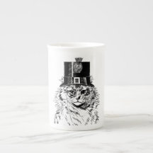 Steampunk Cat Mug, Kitty in Top Hat
