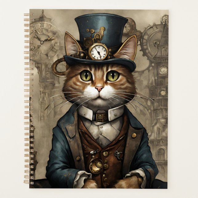 Steampunk Cat Planner (Front)