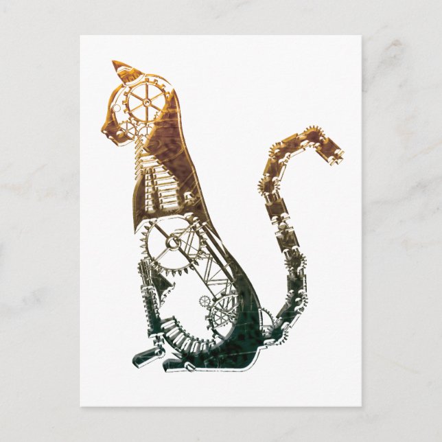 Steampunk cat postcards (Front)