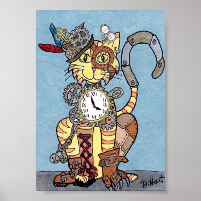 Steampunk Cat Poster (Front)