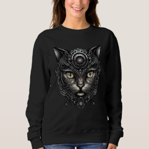 Steampunk Cat Science Fiction Futuristic Animal Vi Sweatshirt