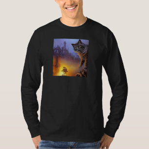 Steampunk Cat Steam Punk Kitten Fantasy Gothic AI T-Shirt
