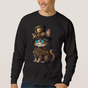 Steampunk Cat Steampunk Cute Kitten Fantasy Artwo Sweatshirt